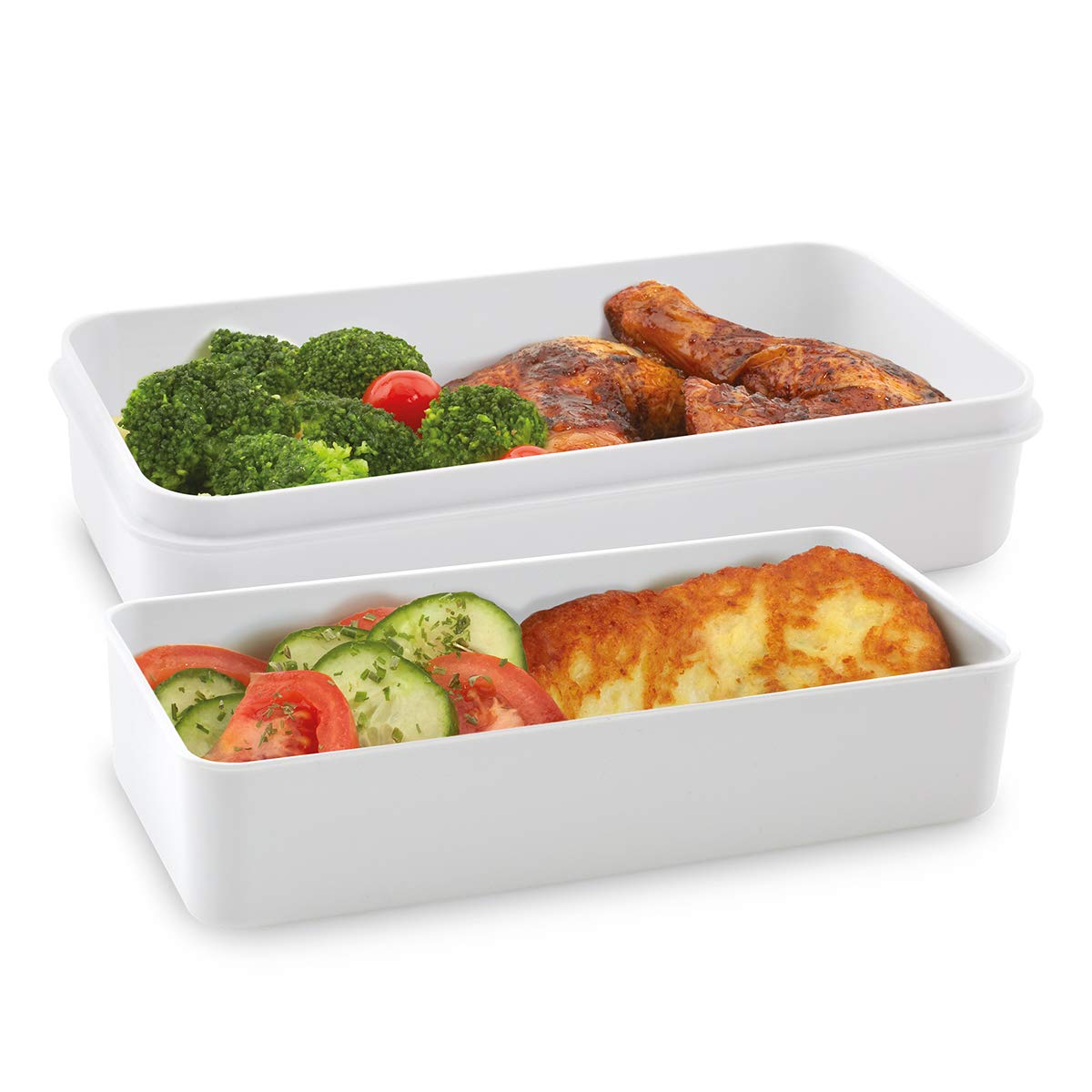 Cloer 800S3-1 Lunch Care System - Bento Box 4-teilig, XXL- Format 2100ml, BPA - frei, Lunchbox, Brotdose für Kinder und Erwachsene zum transportieren von Lebensmitteln