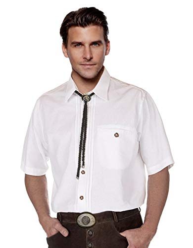 Moschen-Bayern Herren Hemd Trachtenhemd Langarm Kurzarm Wiesn Hemd Trachten Männer Oktoberfest Weiß
