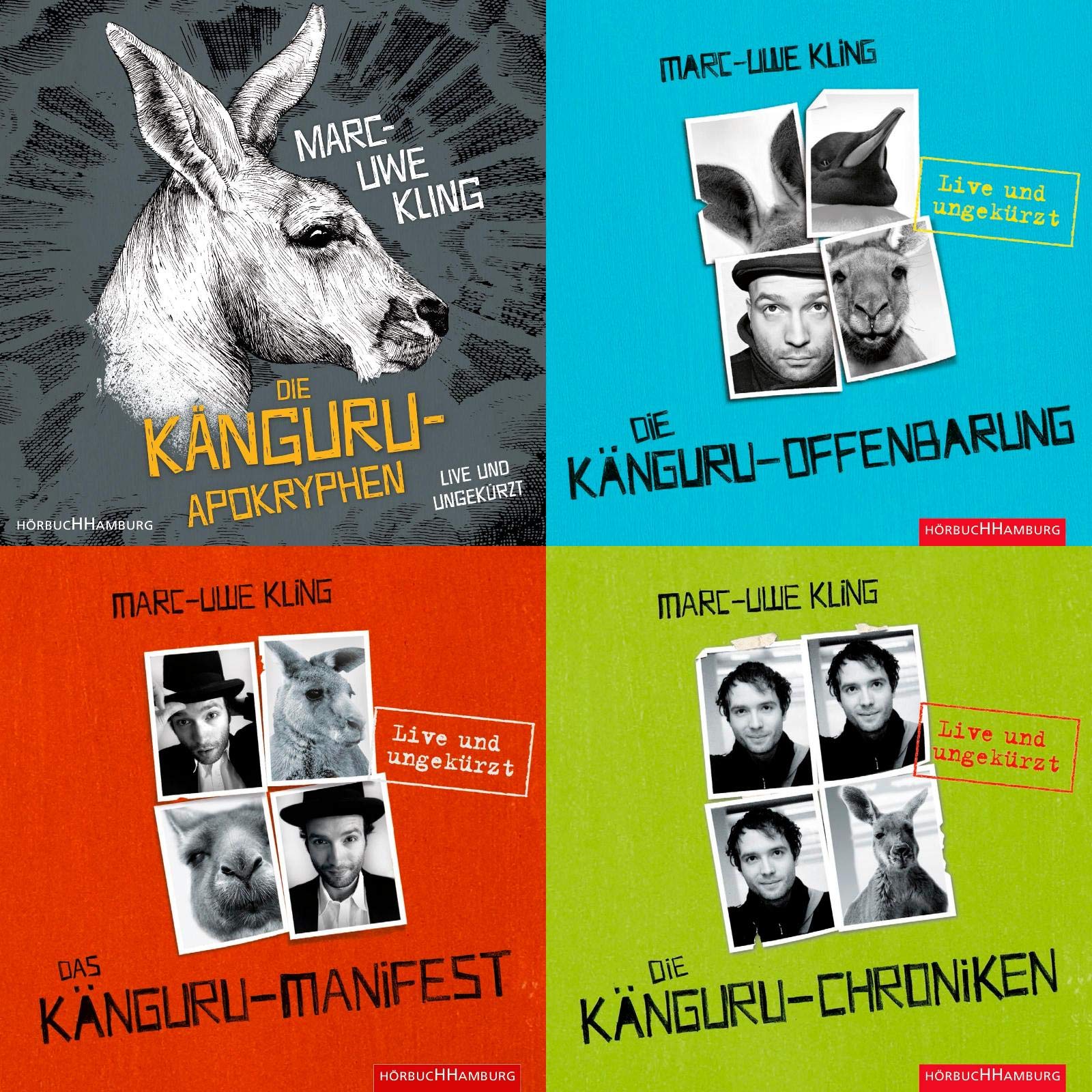 Marc-Uwe Kling Die Känguru-Reihe 4x als Hörbuch (18 CD´s im Set) + 1 passende Postkarte