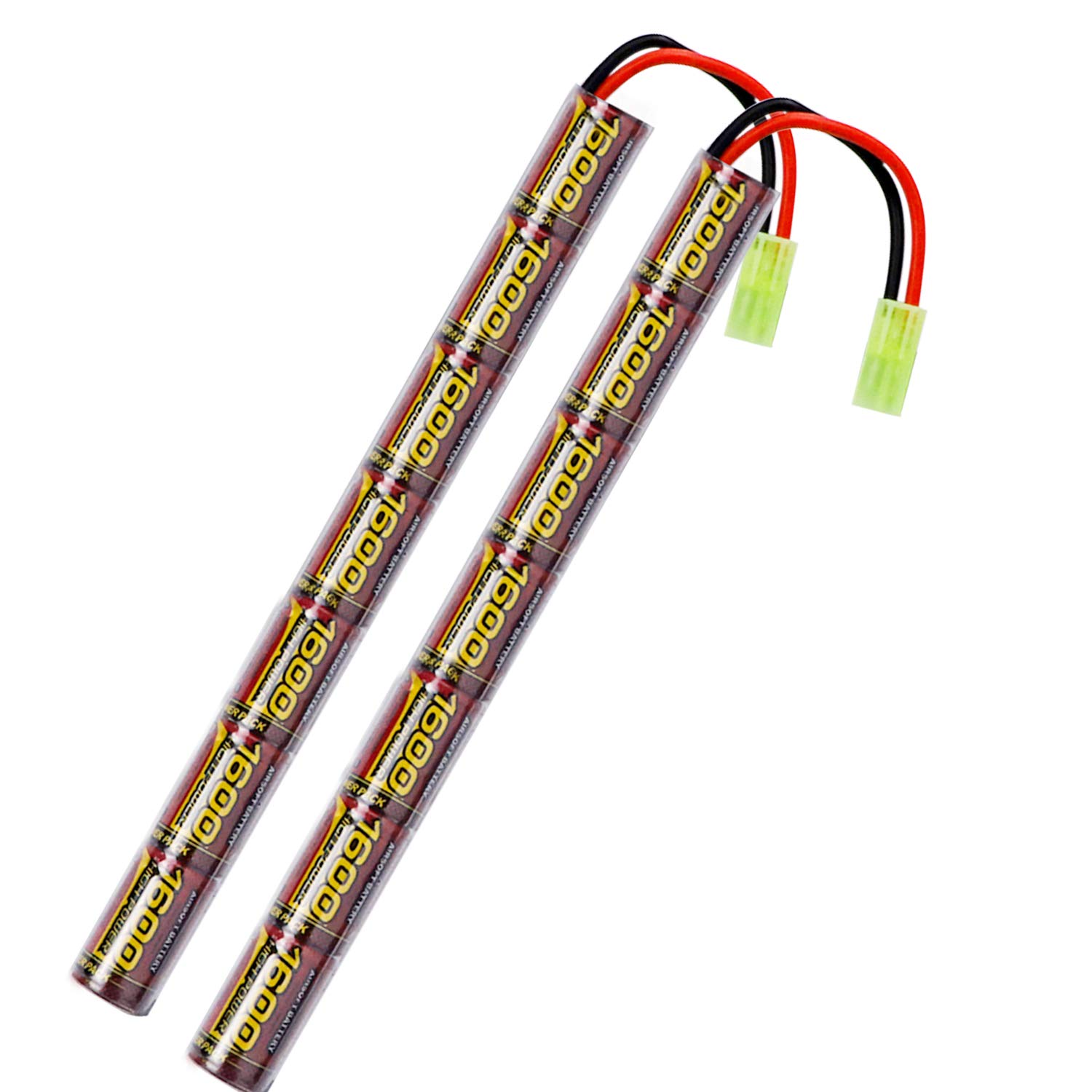 melasta 2pack 2 / 3A 8,4 V Airsoft Akku NIMH 1600mAh Stick Akku Compatible with Airsoft Pistole AK47 MP5K RPK PKM Compatible with Mini Tamiya Anschluss