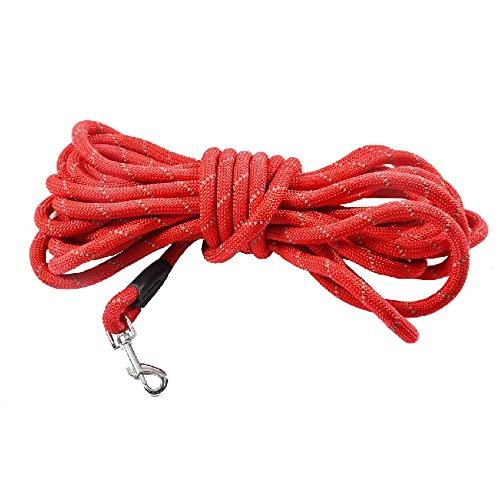 Bobby Walk 3 M – Hundeleine 3 Meter/Stärke 1,2 cm, schlauchförmige Hundeleine, widerstandsfähiges Nylon, Rot