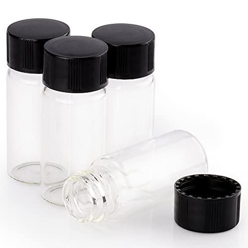 stonylab Probefläschchen mit Kappe, Sample Vials Schraubverschluss Probefläschchen aus Klarem Glas Flüssigkeit Probenflakon mit Verschlussverschluss (10ml (42 Packs))
