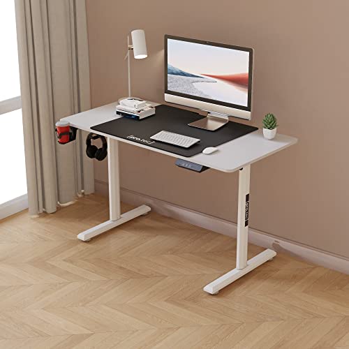 pro.tec Höhenverstellbarer Schreibtisch Pomona Elektrisch mit Memory-Funktion Computertisch Weiß Stehpult 110 x 60 cm Gaming Tisch