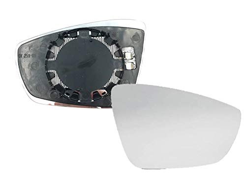 HZ-DESIGN kompatibel mit Spiegelglas Spiegel Außenspiegel Glas Rechts Konvex beheizbar für Polo 6R 6C UP