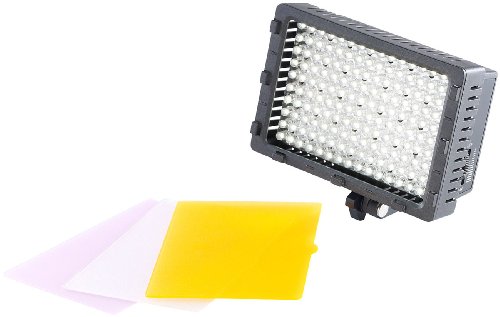 Somikon LED Fotoleuchte: Foto- und Videoleuchte mit 160 Tageslicht-LEDs, 10 W, 660 lm (Akku Videoleuchte)