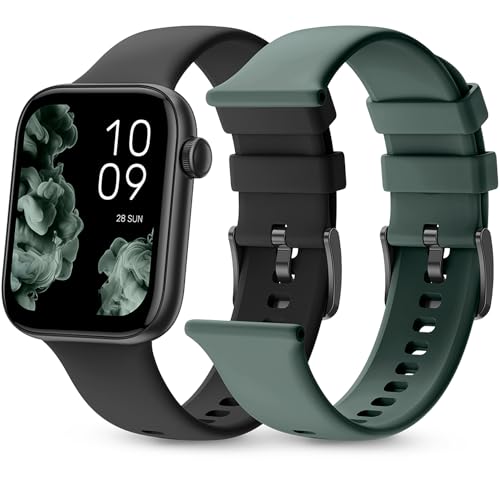 SPC Smartee Duo 2 – Smartwatch mit austauschbarem Armband, 1,78" AMOLED-Display, großer Akku 7 Tage, 100 Sportmodi, IP68, Bluetooth-Anrufe, Android und iOS – Farbe Schwarz/Grün