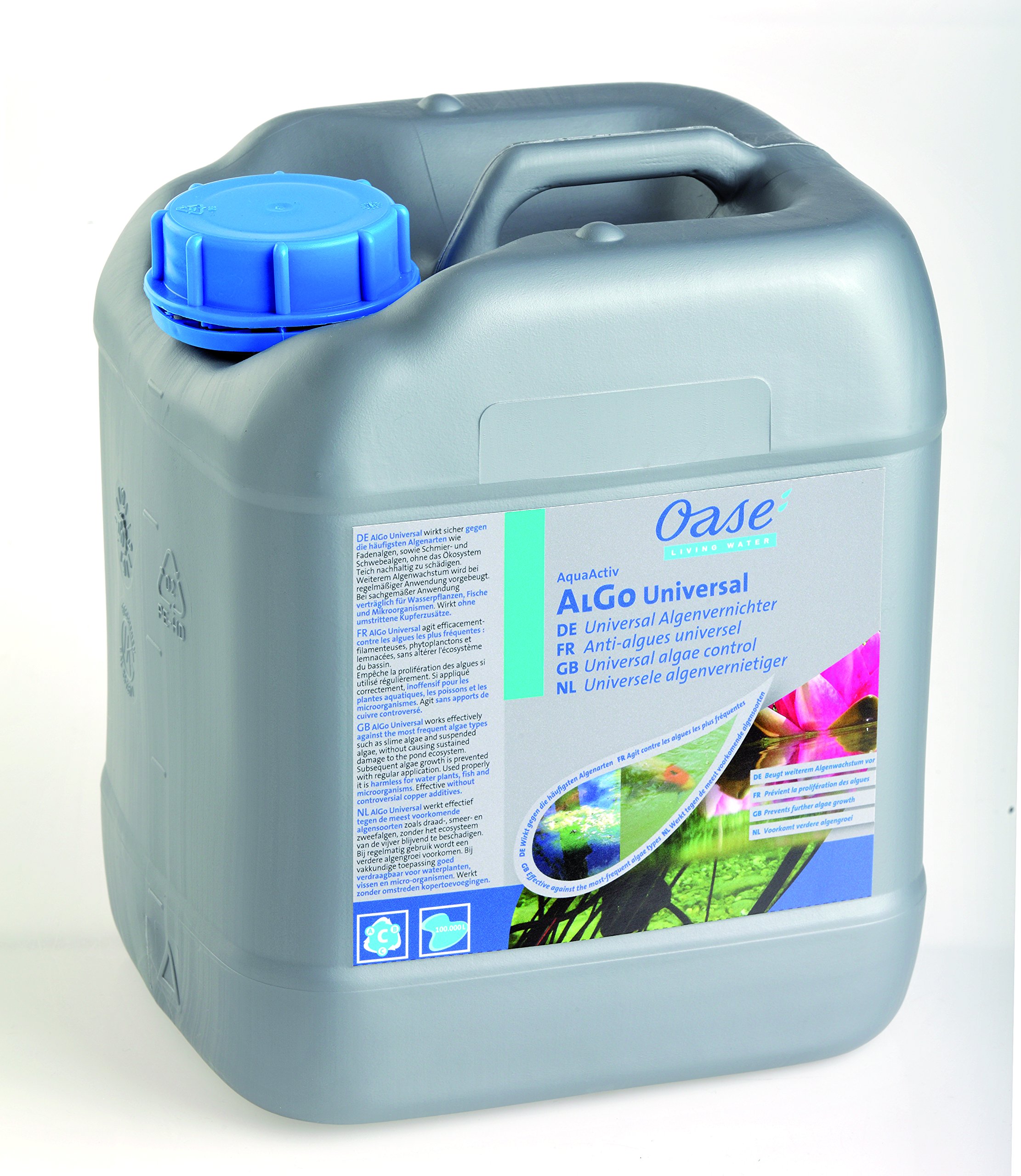 OASE 50545 AquaActiv AlGo Universal Algenvernichter, 5 l - effektiver Algenentferner für Gartenteich / ideal gegen Algen Fadenalgen Schwebealgen Schmieralgen
