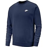 Nike Herren M NSW CLUB CRW BB 804340 Long Sleeved T-shirt, blau (midnight navy), L