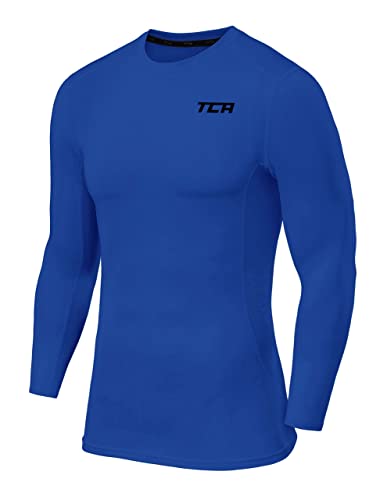 TCA Herren Langarm Kompressionsshirt mit Thermo Funktion - Leuchtend Blau, XXL