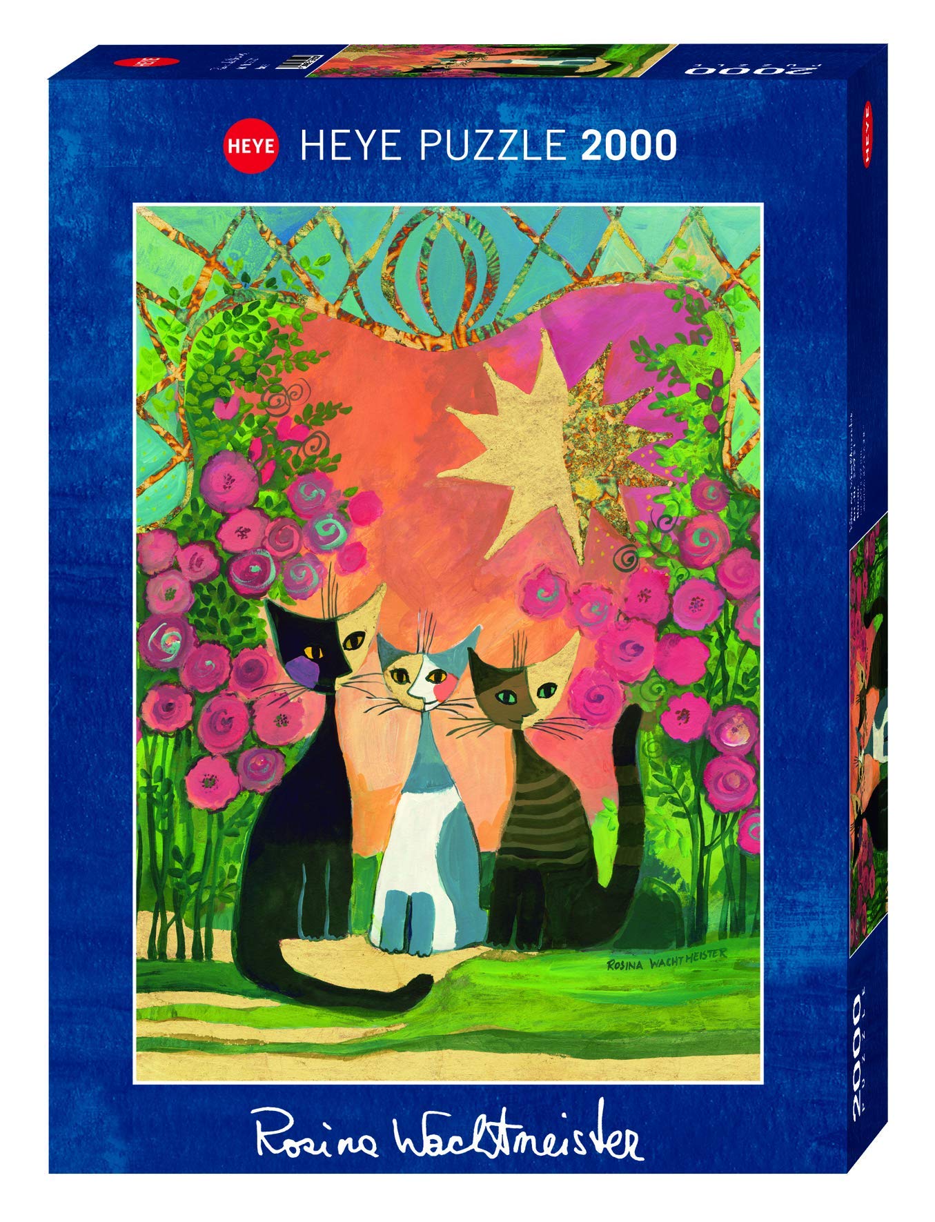 Heye-Rosen-gestempelte Puzzles (2000 Teile, Mehrfarbig), 96,6 x 68,8 x 2 Zentimeter