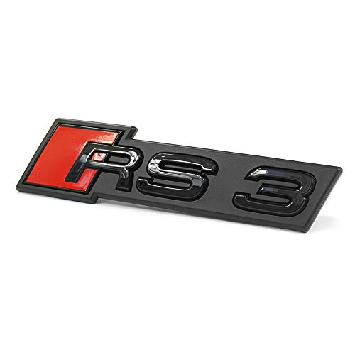 Audi 8V5853736BT94 Schriftzug RS3 (8V) Kühlergrill Emblem Blackline Black Edition Logo, schwarz/rot