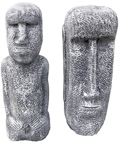 Stone and Style 2 Osterinsel Figuren im Set, massiver Steinguss, frostfest bis -30°C