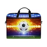 WowPrint Laptop-Hülle, Fußball / Sport / Laptop Tasche mit Schultergurt mit Griff, tragbare Notebook-Tasche für 13 13,3 14 15 Zoll