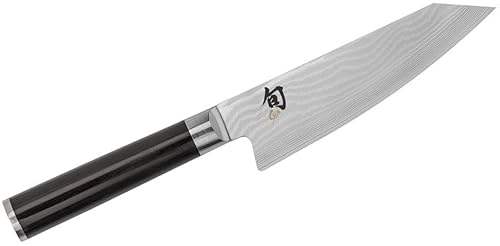 Kai Küchenmesser Shun Classic Kiritsuke mit Klinge aus Damaszenerstahl und Griff aus Pakkaholz in der Farbe Schwarz, Länge 28 cm, DM-0777