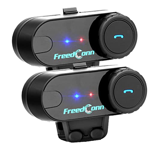 FreedConn T-COM VB 800M Motorrad Bluetooth Headset bis zu 3 Benutzer, Kommunikationssystem für Motorräder, Mit GPS, FM Radio (2er-Set Intercom)