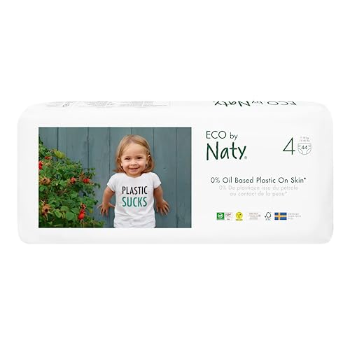 Eco by Naty, Größe 4, 88 Windeln, 7-18 kg, pflanzliche Premium-Bio‑Windeln mit 0% Plastik auf der Haut