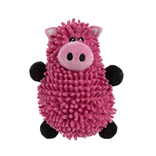 goDog Mopz Pig Hundespielzeug, quietschend, Plüsch, Kauschutz-Technologie, Pink, Größe L