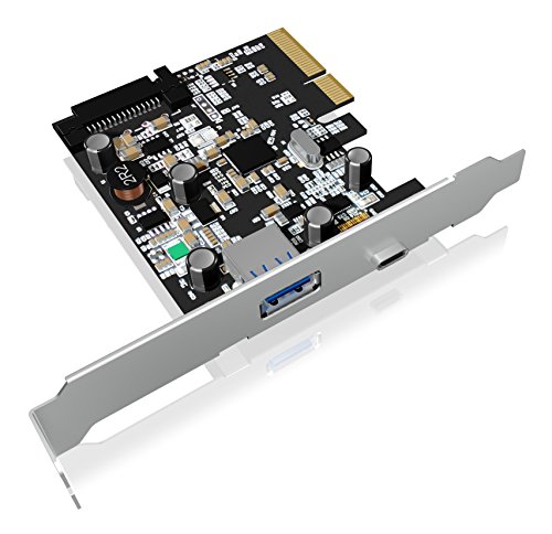 Icy Box IB-U31-03 PCI-Express 2.0 (x2) Erweiterungskarte mit 2x USB 3.1 Anschlüssen (Gen 2 - 1x Type-C, 1x Type-A), 10 Gbit/s, Full & Low Profile