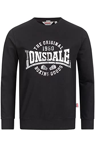 Lonsdale Men's BADFALLISTER Sweatshirt, Black/White/Grey, M