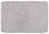 WENKO Badteppich Belize Light Grey, 60 x 90 cm - Badematte, sicher, flauschig, fusselfrei, Polyester, 60 x 90 cm, Hellgrau