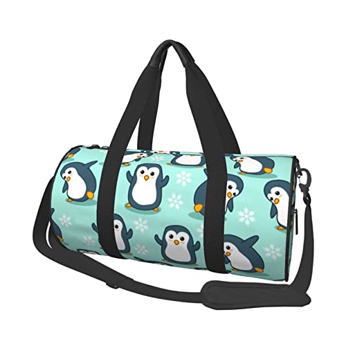 Reisetasche mit niedlichen Tieren und Pinguin-Motiv, große Sport-Sporttasche, multifunktionale Übernachtungstasche für Männer und Frauen