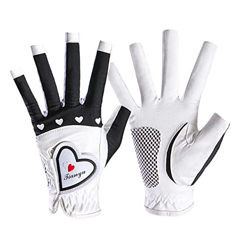LUOSHUAI Golf Handschuhe 1Pair Frauen Golfhandschuhe Fingerlose Weiche Sporthandschuhe Damen Mädchen Granulat Anti-Skid Handschuh Linke und rechte Hand Elegante Fäustlinge Golf Handschuh Herren