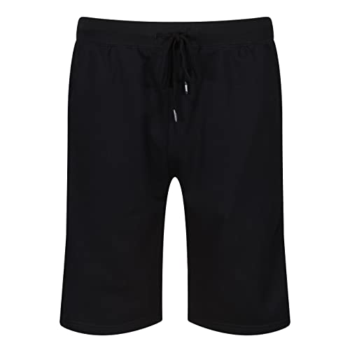 DKNY Herren Mens Jersey Cuffed Short in Black with Contrasting Red Piping, Leg Branding & Side Pockets Lounge kurz, Medium