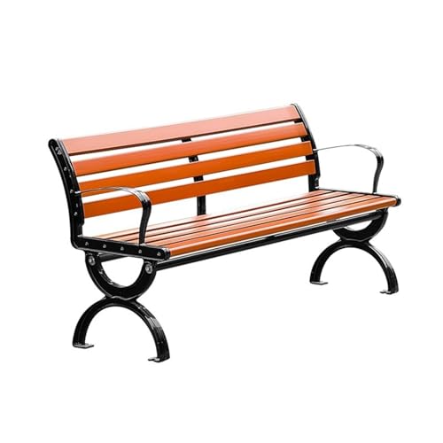 LXP Park-Stuhl, 120 cm große Outdoor-Rückenbank, Freizeit-Lang-Gemeinschafts-Quadrat-Kunststoff-Holz-Massivholz-Stuhl for den Außenbereich (Color : B, CH : 150cm)