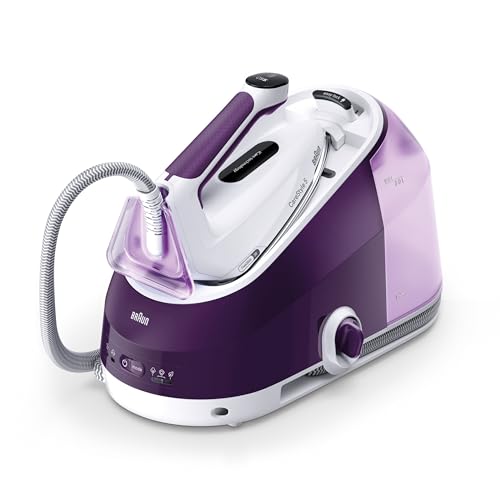 Braun CareStyle 5 IS5247VI Dampfbügeleisen mit FreeGlide-Technologie 3D, 145 g/min Dampf, schnelles Aufheizen, iCare-Modus, vertikales Bügeln, abnehmbarer 2-L-Tank, 2400 W, Violett