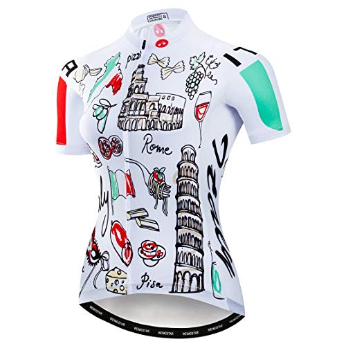 Radfahren Jersey Frauen Mountainbike Jersey Shirts Weibliche Rennrad Kleidung Pro Team MTB Tops Sommer Kleidung Italien Weiß Größe S