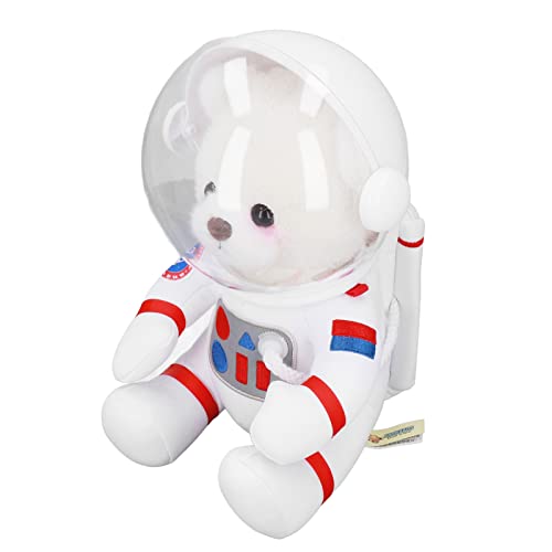 Astronauten-Bärenspielzeug, weiche Daunenbaumwolle, angenehme Haptik, perfekte Dekoration, Astronauten-Stofftier Geburtstagsgeschenk(Weiß)