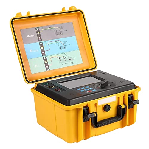 Hduacuge Erdungswiderstandstester, digital, Erdungswiderstands-Messgerät, Messgerät für Erdungswiderstand mit drei Drähten und Drähten