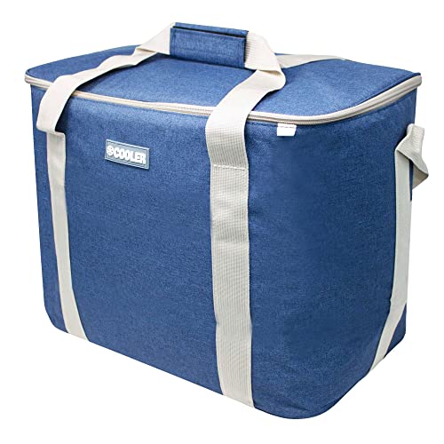 ToCi Kühltasche Navy-Blau 36 Liter Isoliertasche Thermotasche Picknicktasche für Picknick Camping Urlaub Wandern BBQ