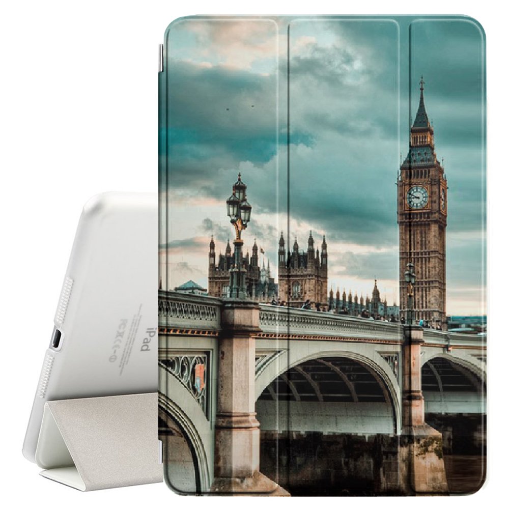 FJCases London England Vereinigtes Königreich Postkarte Aussicht Smart Cover Tablet-Schutzhülle Hülle Tasche + Auto aufwachen/Schlaf Funktion für Apple iPad Air 2