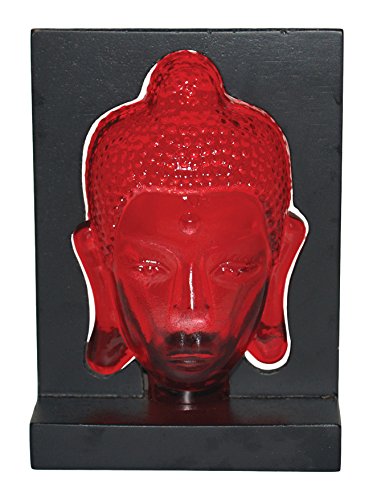 Laroom 12273 – Porta-velas Glas rot Buddha, schwarz und rot