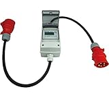 NW Powersolutions NW10109 16A 400V CEE mobiler digitaler Stromzähler geeicht (mit Reset) IP44 3-phasig Adapter