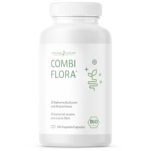 Combi Flora Kapseln zur täglichen Nahrungsergänzung, mit 14 aktiven Bakterienstämmen, 180 vegane Kapseln)