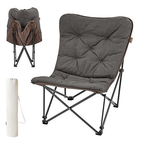 Skandika Campingstuhl Mala | Klappbarer Outdoor Stuhl mit Dicker Komfort-Polsterung, Robustes Stahlgestell, bis 135 kg belastbar, 4 kg leicht, Inklusive Tragetasche | Camping, Reisen