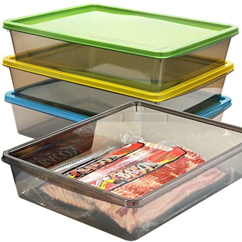 Youngever 3er Pack 5 Liter Aufbewahrungsbehälter für Lebensmittel, Speckbehälter aus Kunststoff, Große Fleischbehälter