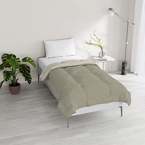 Italian Bed Linen Winter Bettdecke zweifarbig, Taupe/Creme, 150x200cm
