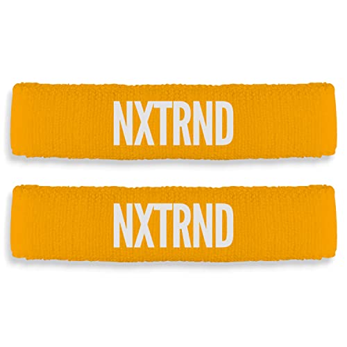 Nxtrnd Bizepsbänder für Fußball, schmale Arm-Schweißbänder, verkauft als Paar (gelb) Einheitsgröße