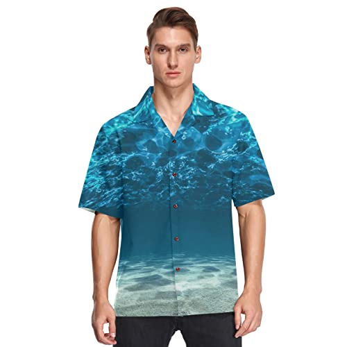 Linomo Hawaii-Hemden für Herren Ozean Meer Unterwasser Strandshirts Sommerhemden Button Down Kurzarm Kurzarm, mehrfarbig, L
