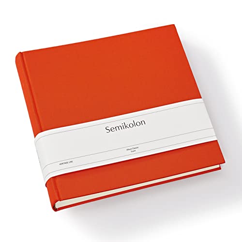 Semikolon (368386) Album Classic Event Orange - Foto-Album/Foto-Buch mit 30 Blättern cremeweißem Fotokarton mit Pergaminpapier - 24 x 23 cm