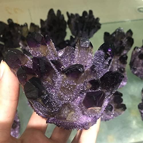 HLELU -Heimdekoration, natürlicher Amethyst-Quarzkristall-Cluster Phantomquarz-Rohmineral-Exemplar- for Heimdekorationsgeschenke, natürlicher Kristall (Color : 300-400g) WEISHENYIN (Color : 500-600g)
