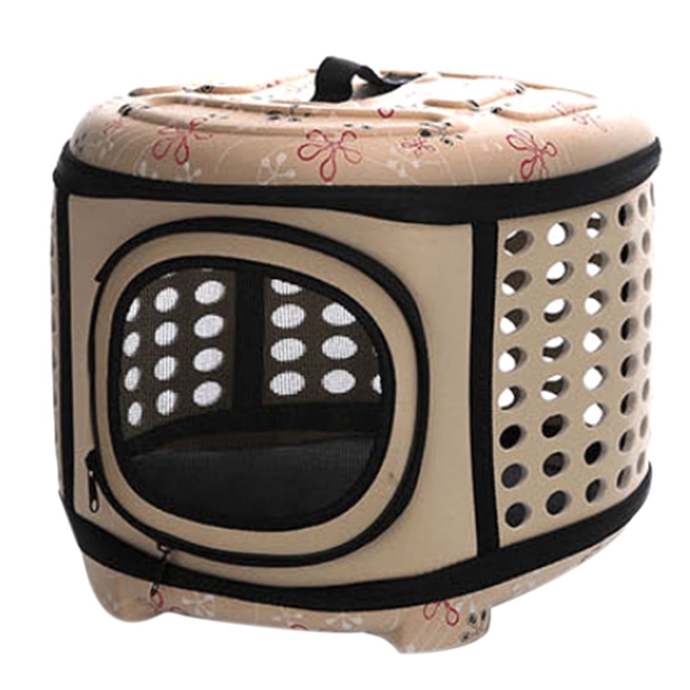 GEMSeven Reise-Haustier-Hundetragetaschen-Welpen-Katzen-Blumendruck-faltende tragende Käfig-Taschen-zusammenklappbare Tote-Handtasche für Haustier
