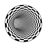 3D Bottomless Hole Optical Illusion Area Teppich Runde Teppiche Optical Illusion Black Hole Karierter Optical Illusion Schlafzimmer Area Carpet