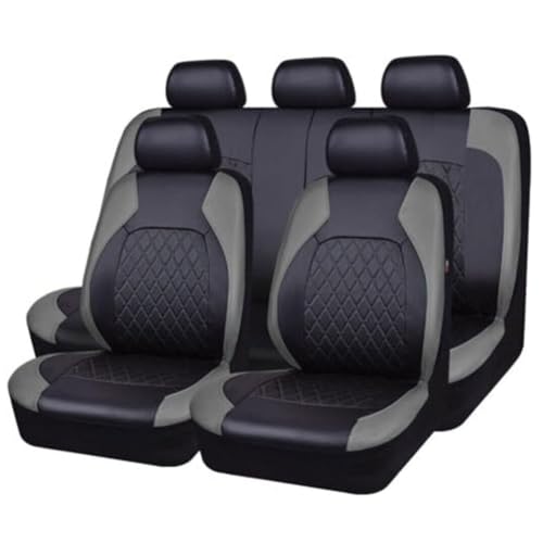 UYJJYDFC 9 Stück Auto Sitzbezüge Set PU Leder für Lexus LFA Roadster, Autositzbezüge Autositzkissen Komplett-Set Langlebig Atmungsaktiv Zubehör,C/Grey