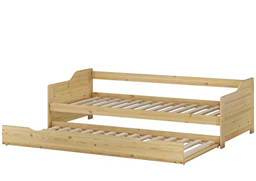 Erst-Holz® Sofabett Doppelbett Bettgestell 90x200 Einzelbett Bett + Bettkasten Kiefer massiv 60.34-09