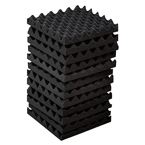 ailill 12 Stück selbstklebende schalldichte Schaumstoffplatten, hochdichte, schalldichte Wandpaneele, Eierkisten-Soundpaneele – 5,1 x 30,5 x 30,5 cm