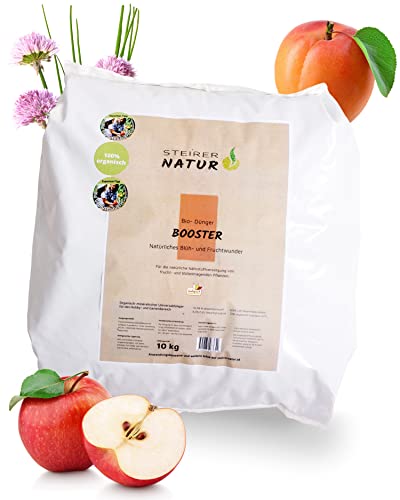 SteirerNatur Booster Bio Obst & Gemüsedünger 10kg - organischer Pflanzendünger Hochbeet Gartendünger - Bio Obst Dünger Gemüse - 100% organische Dünger-Pellets